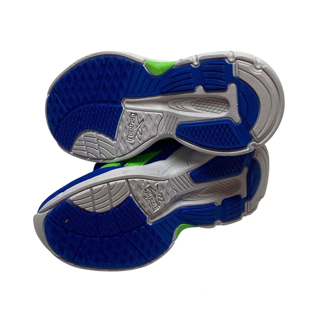 Reebok Chaos Boys Royal Blue Lime Green‎ Mesh Athletic Running Shoes 12 NIB